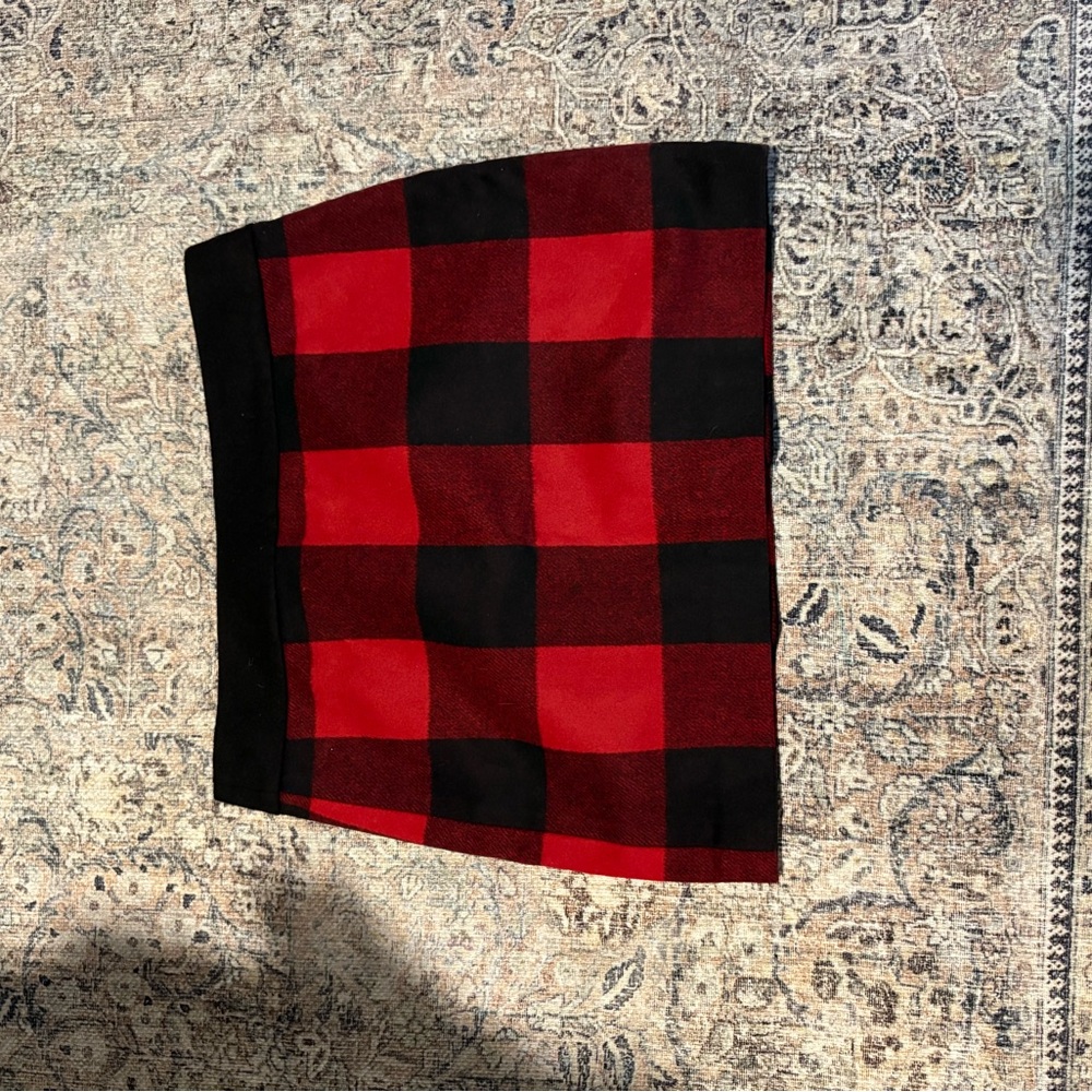 J. Crew Red and Black Checkered Mini Skirt